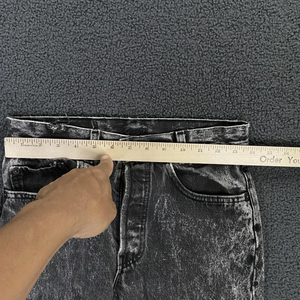 Vintage Levi's 501 Jeans FITS 27x30 Acid Wash Straight Leg Button Fly Made USA - Picture 10 of 15